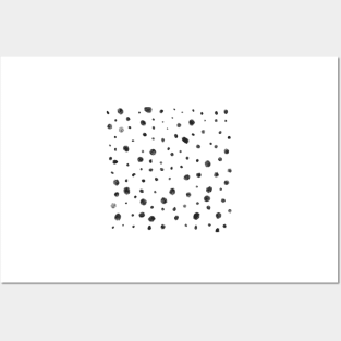 Black and white dots pattern Posters and Art